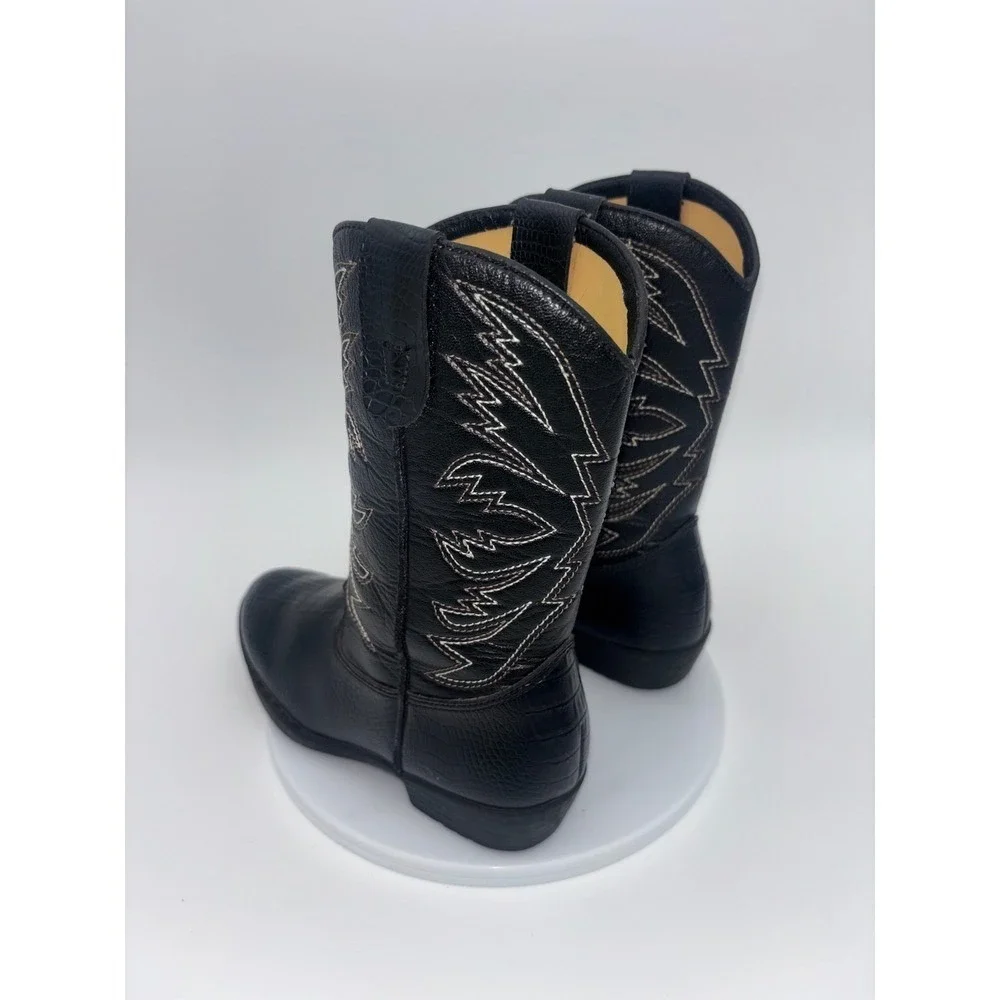 SMARTFIT Black Cowboy Boots Western Cowgirl Kid Croc Crocodile Toddler Little 13